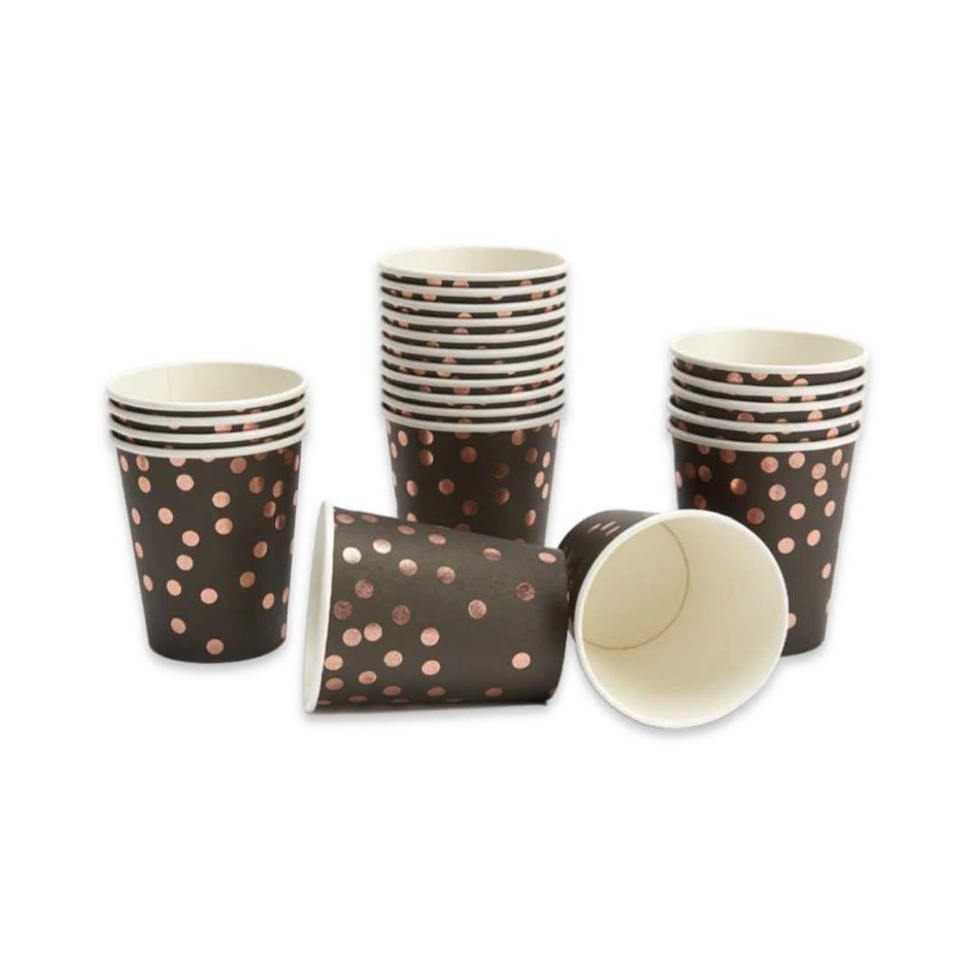 PAPER CUP - BLACK & ROSE GOLD – Sandoqi