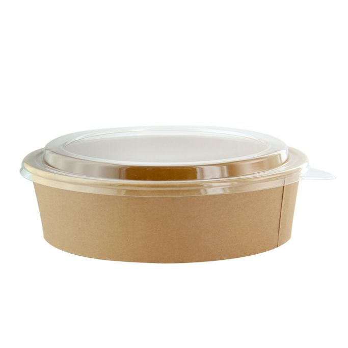 PAPER KRAFT CONTAINER WITH LID- ROUND