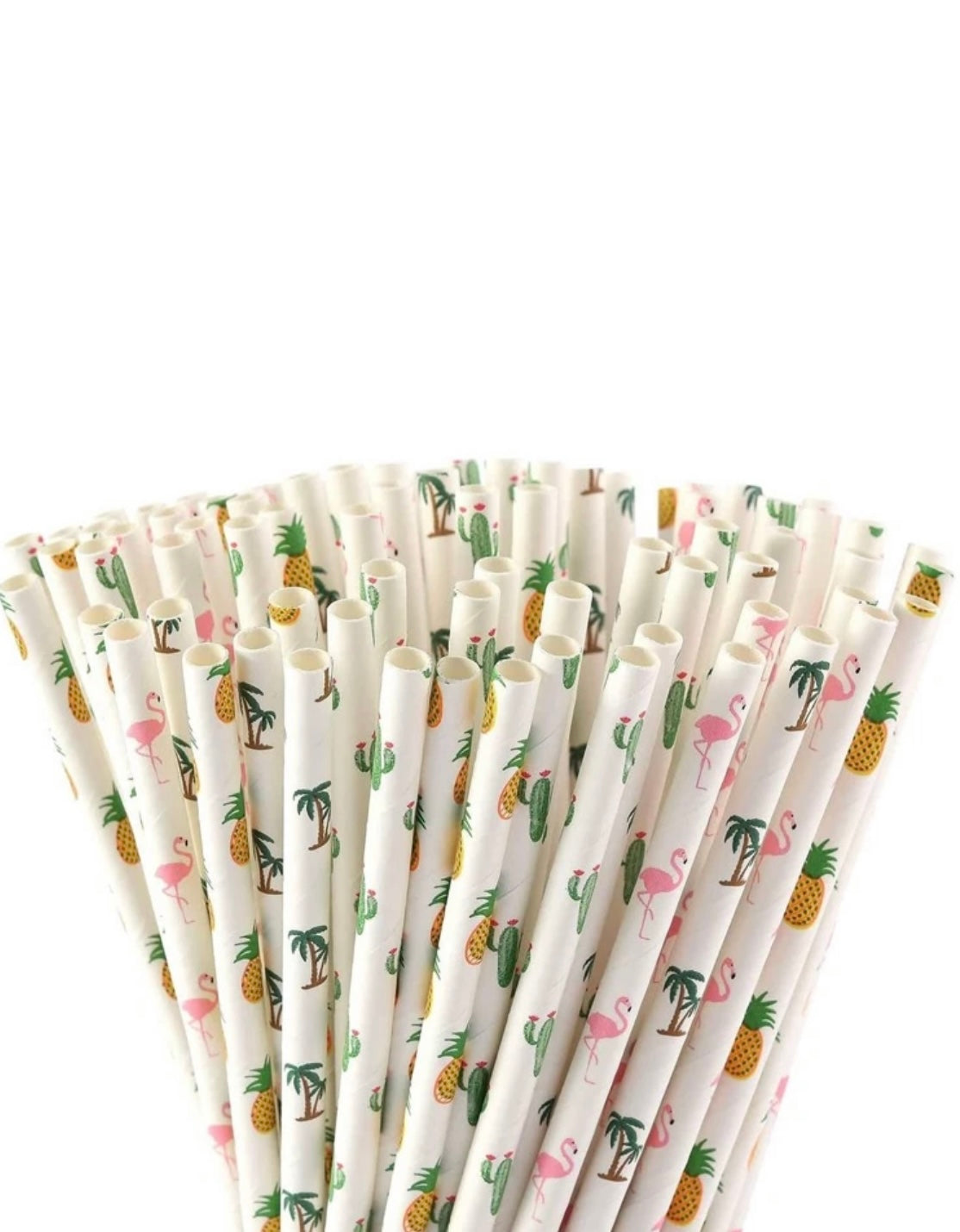 PAPER STRAW- TROPICAL PRINT