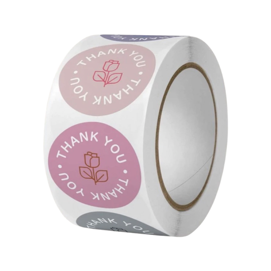 ROLL STICKERS FLOWER - "thank you"
