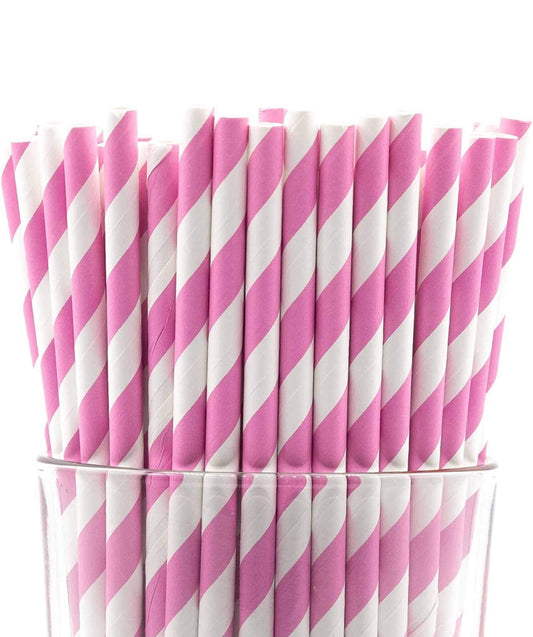 PAPER STRAW - PINK AND WHITE