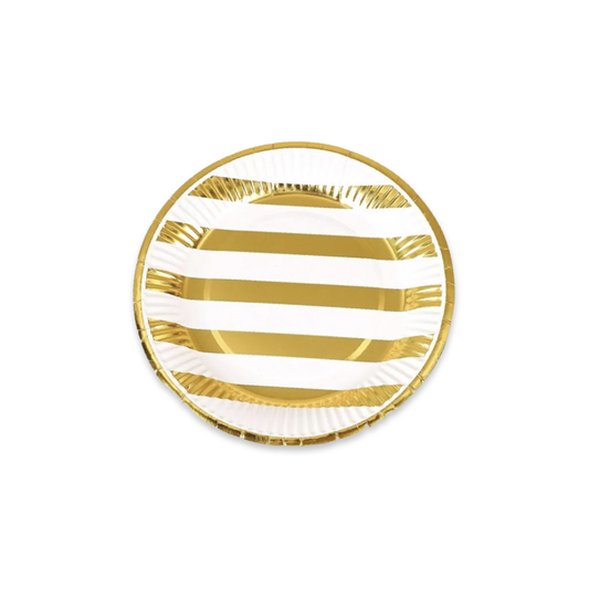 PAPER PLATES - WHITE AND GOLD