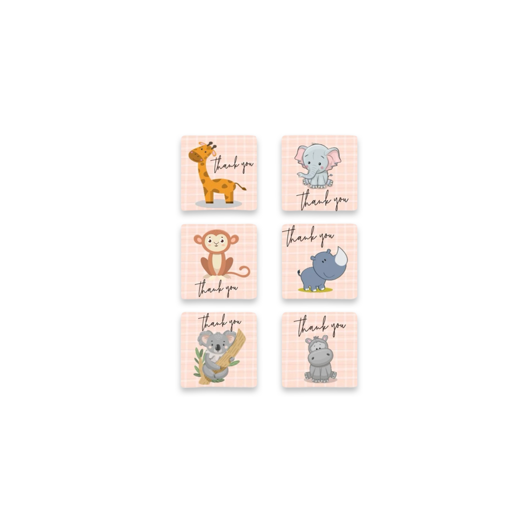 SQUARE STICKERS ROLL - ANIMALS – Sandoqi