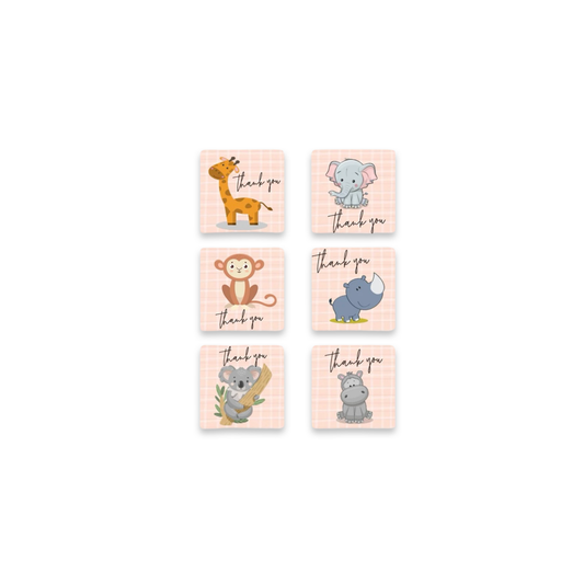 SQUARE STICKERS ROLL - ANIMALS