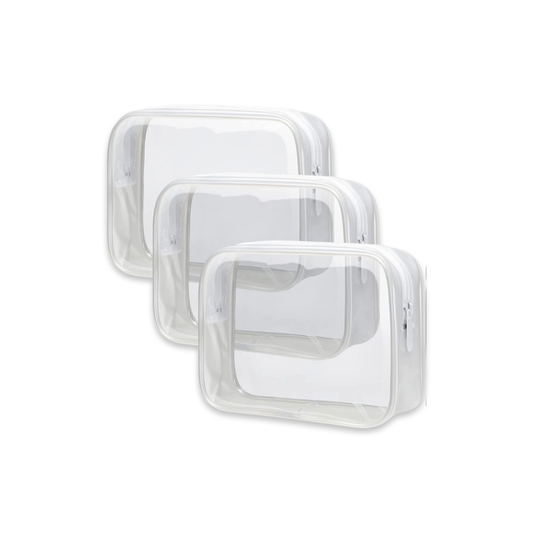 CLEAR TOILETRY BAG - WHITE